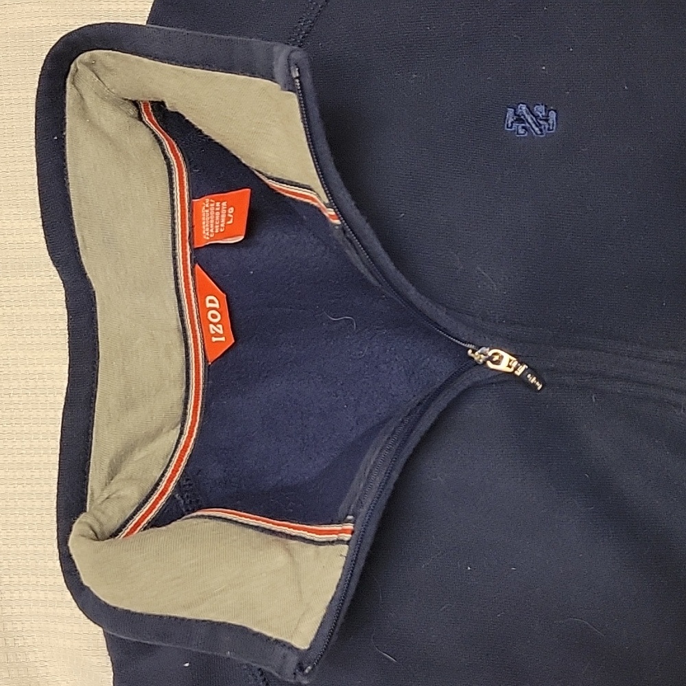 Izod Dark Blue 3/4 zip Heavy Sweatshirt